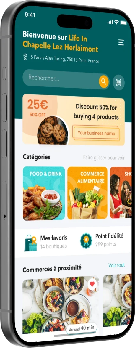 Life in, écran de l’application mobile