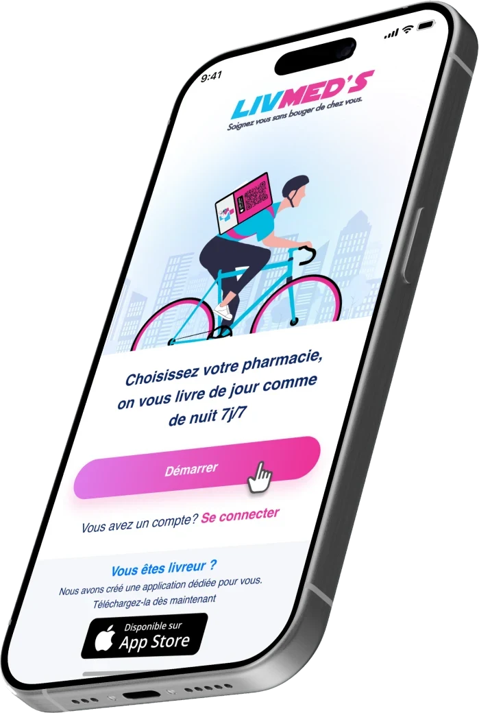 Livmed’s, écran de l’application mobile