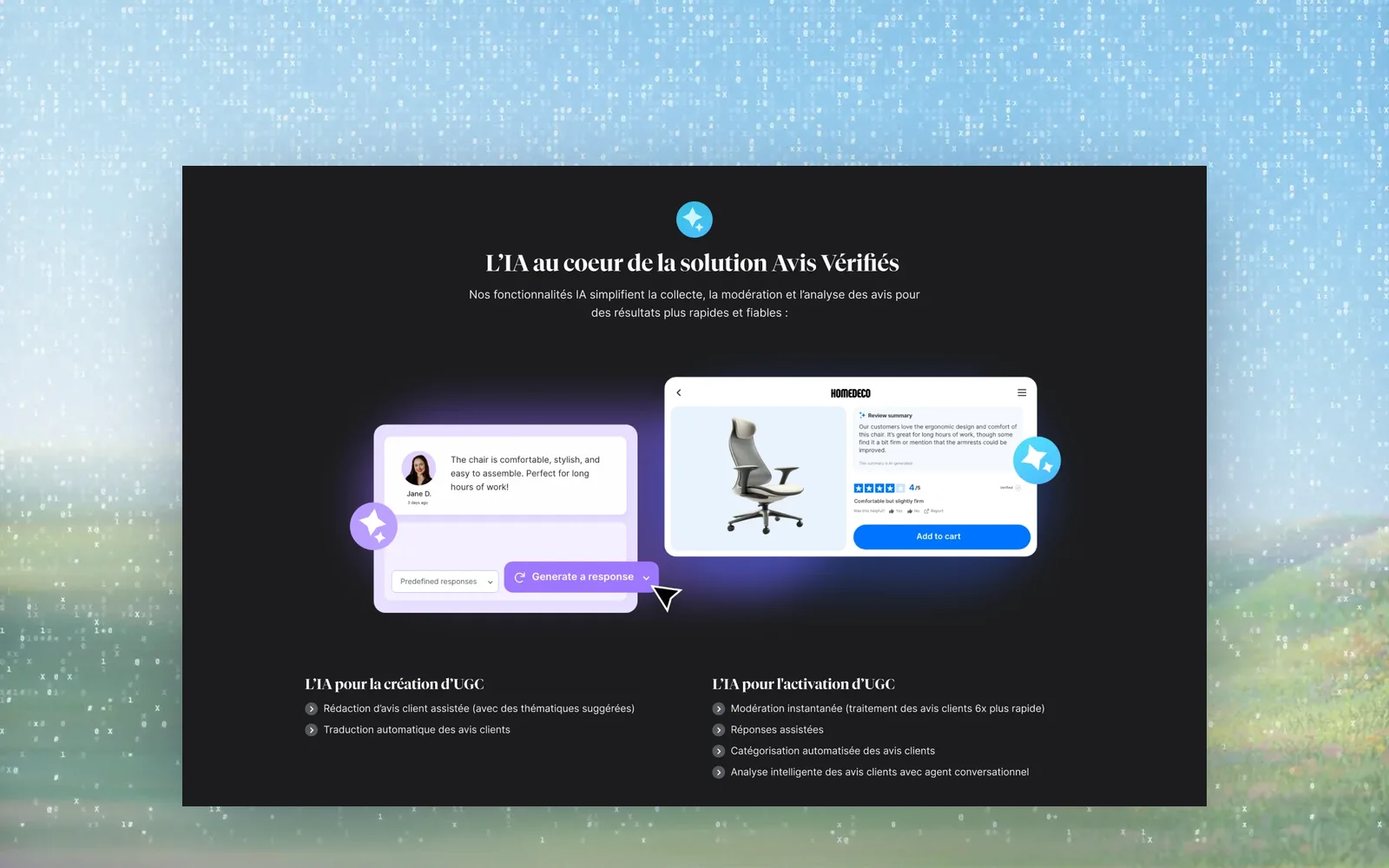 Le site produit de Verified Reviews