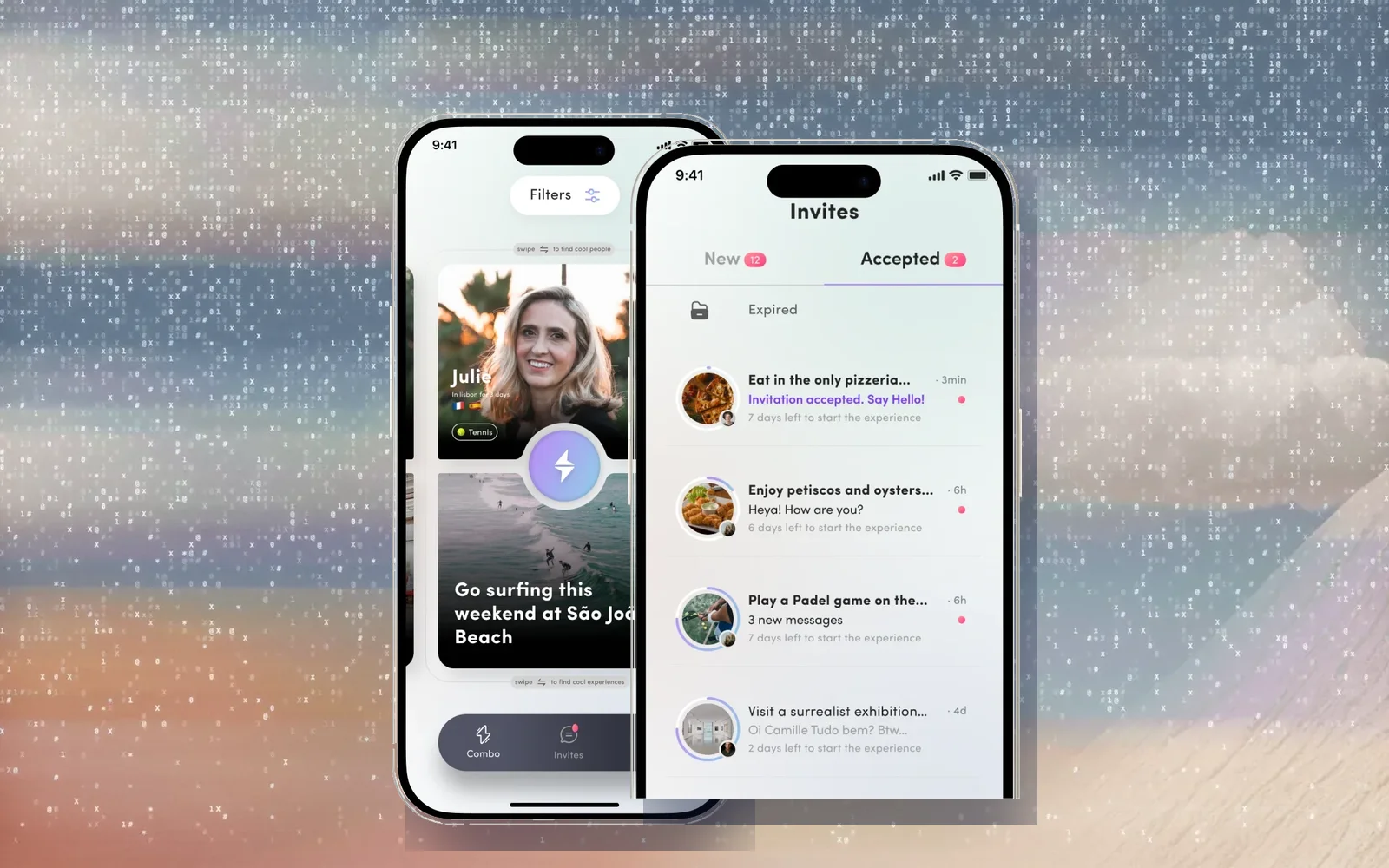 Deux écrans de l’application Timeleft