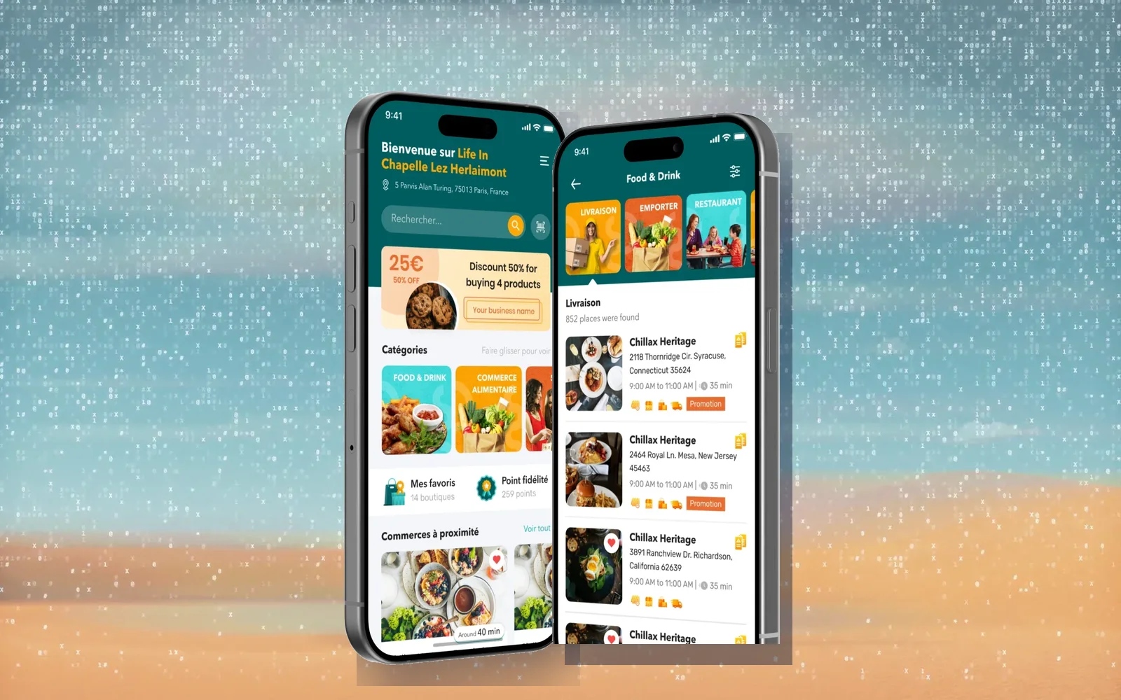 Deux écrans de l’application Life in