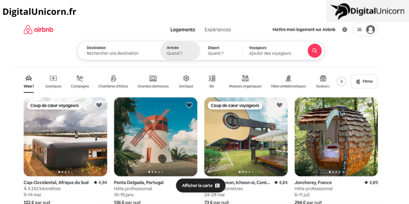Site web de Airbnb