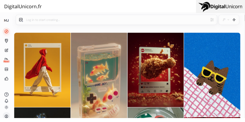 Interface de Midjourney