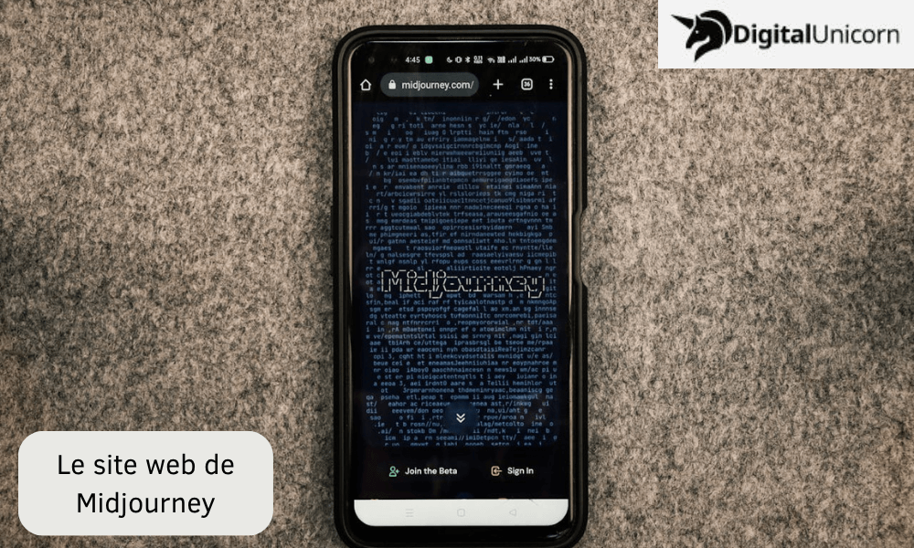 Le site web de Midjourney