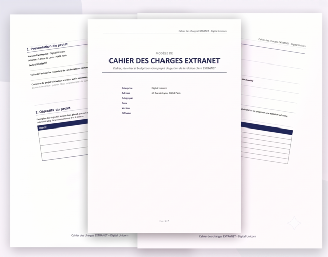 Aperçu cahier charge extranet