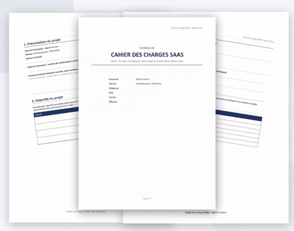 Cahier charge projet saas aperçu