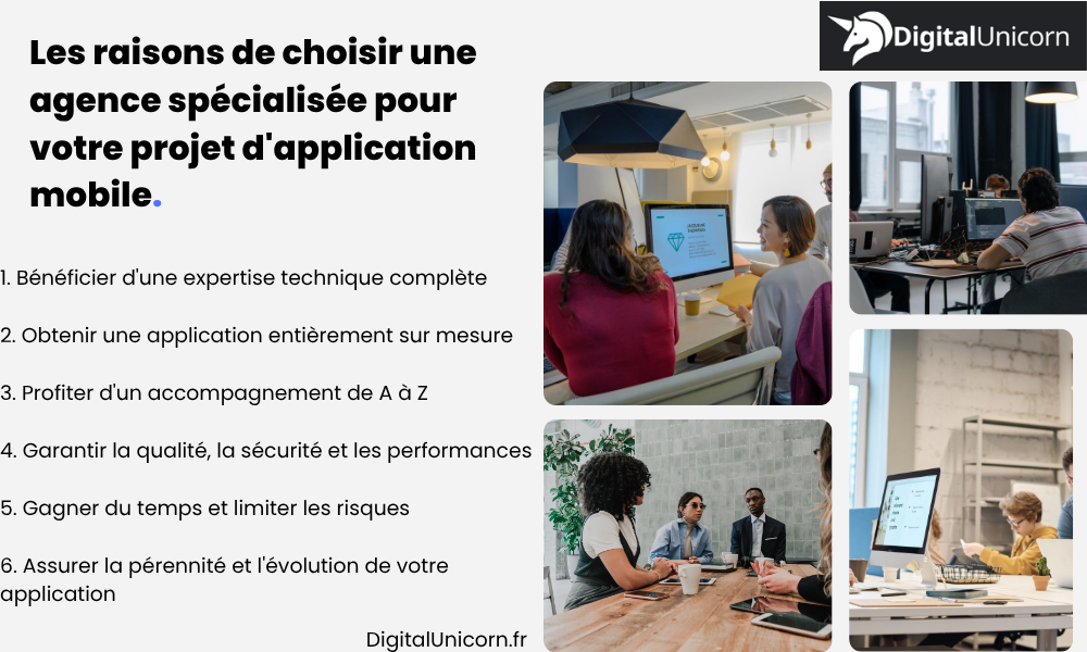 Les raisons de choisir une agence spécialisée pour votre projet d'application mobile.