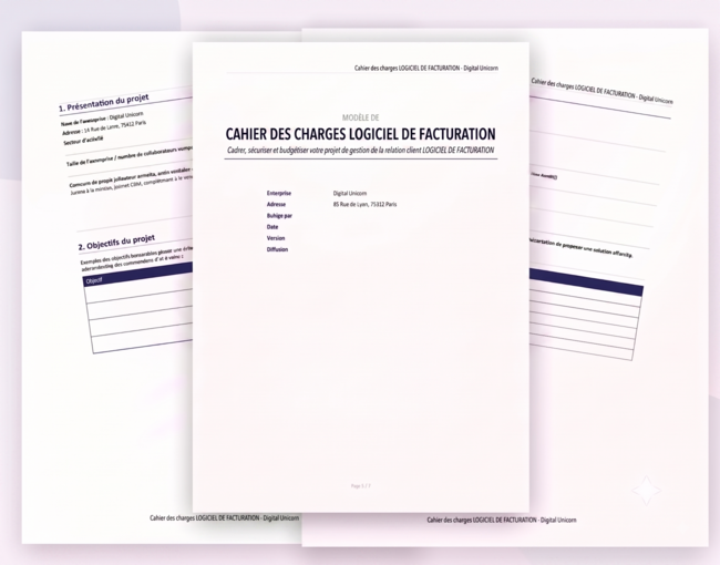 aperçu cahier charge logiciel facturation