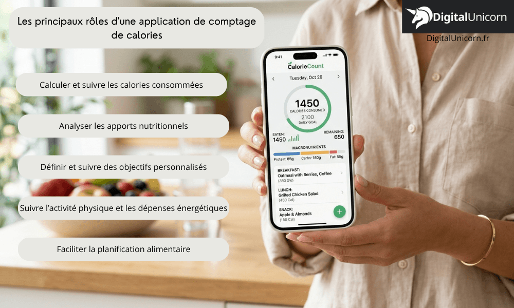 Les principaux rôles d'une application de comptage de calories