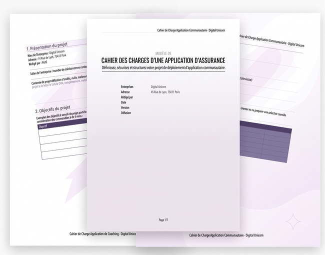 aperçu cahier charge application assurance