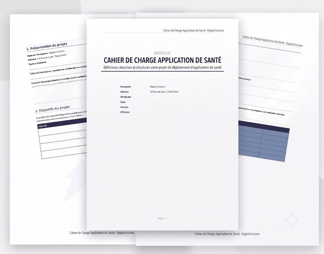 aperçu cahier charge application de sante