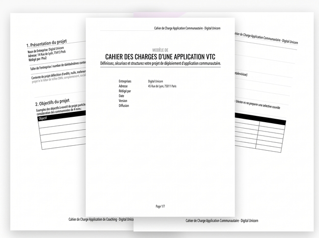 aperçu cahier charge application vtc