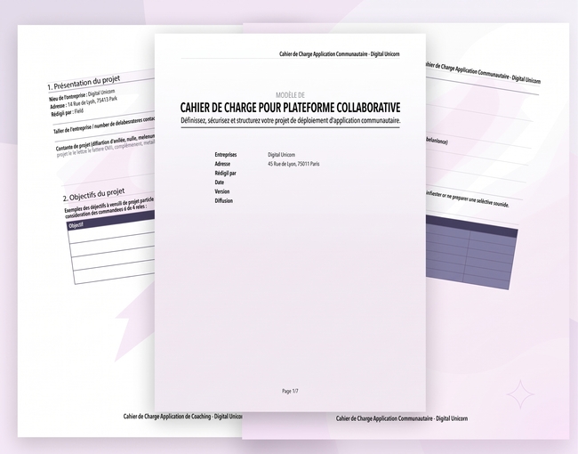 aperçu cahier charge plateforme collaborative