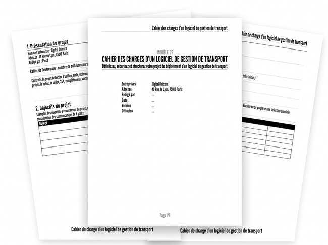 aperçu cahier charge logiciel gestion transport