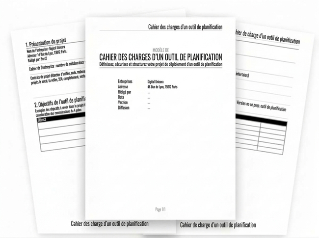 aperçu cahier charge outil planification