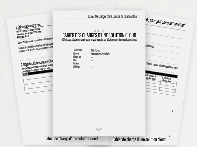 aperçu cahier charge solution cloud