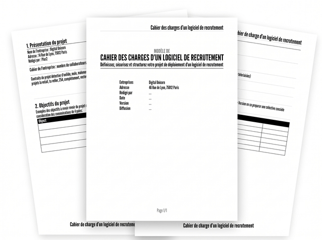aperçu cahier de charge logiciel de recrutement